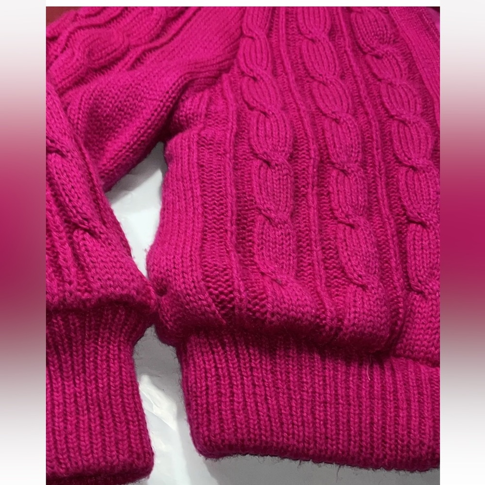 Barbie sweater jacket Chill chasers HOT PINK knit puff sleeves Zip up QUILTED M - Picture 9 of 14